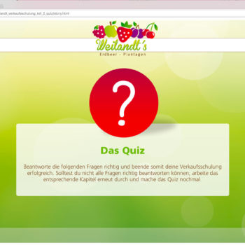 Hüppmeier Marketing und Design GmbH - Referenz - E-Learning - iPad - Weilandt´s Erdbeerplantagen Quiz 01